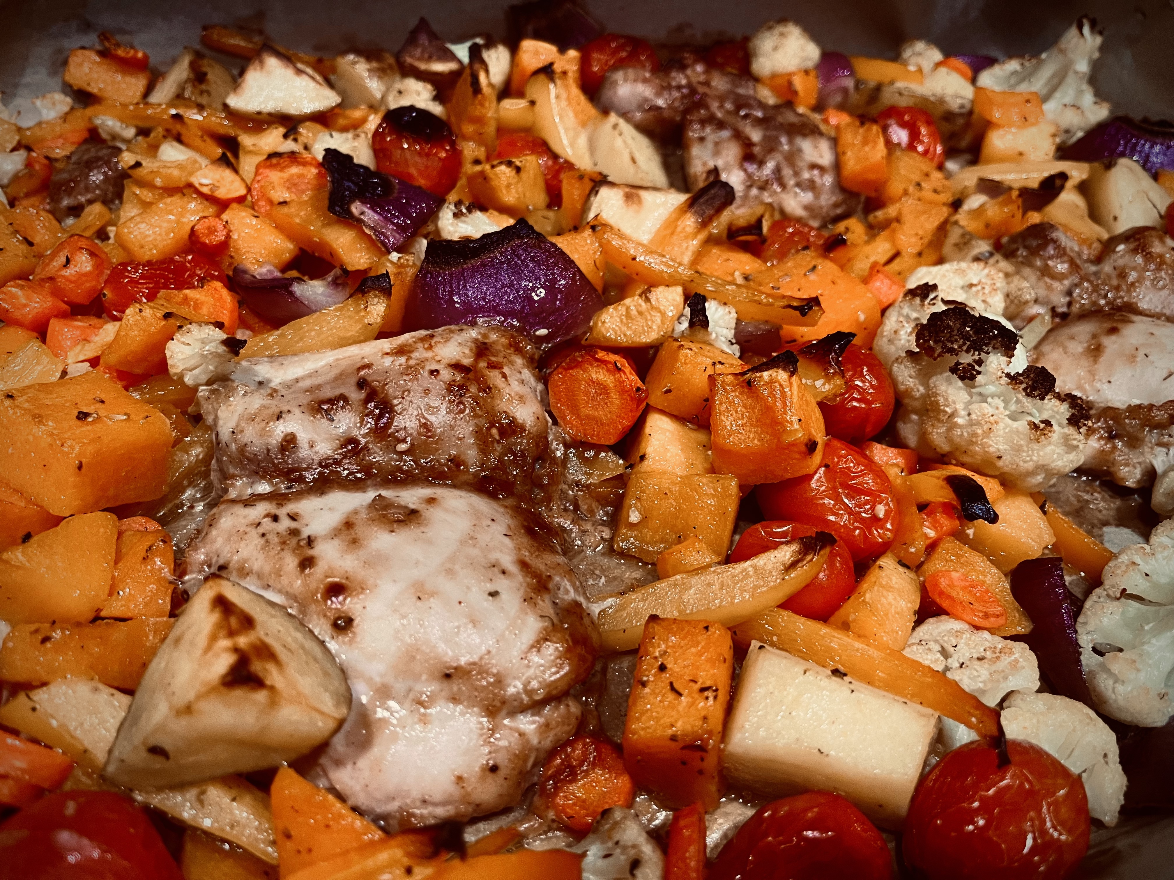 Chicken and vegetable sheet pan