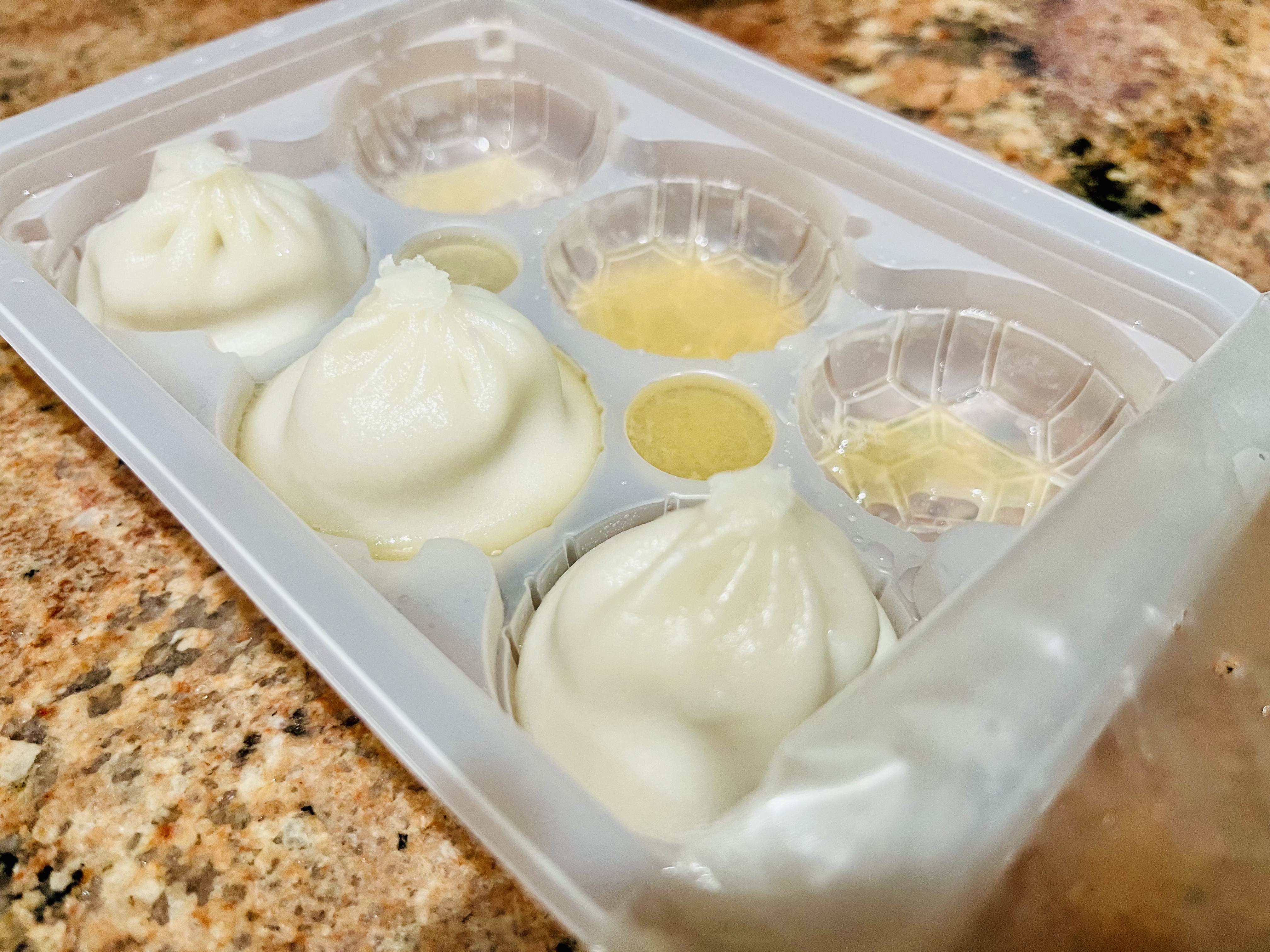 The dumplings after microwaving