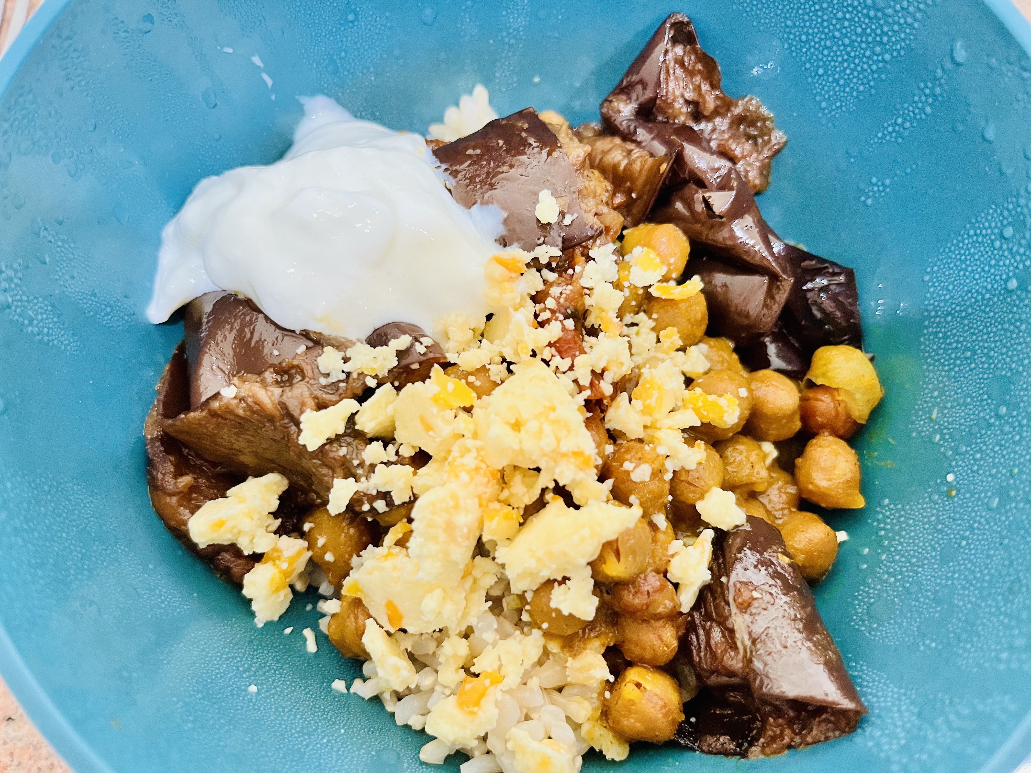 No prep chickpea rice bowl