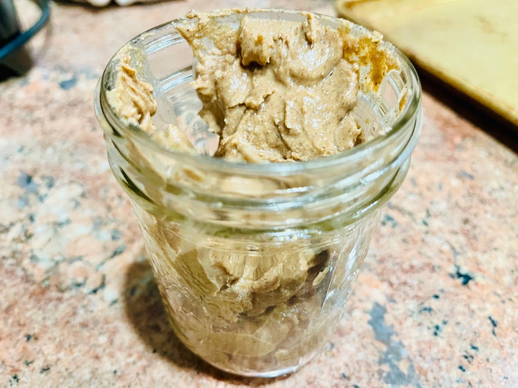 Nut butter in a jar.