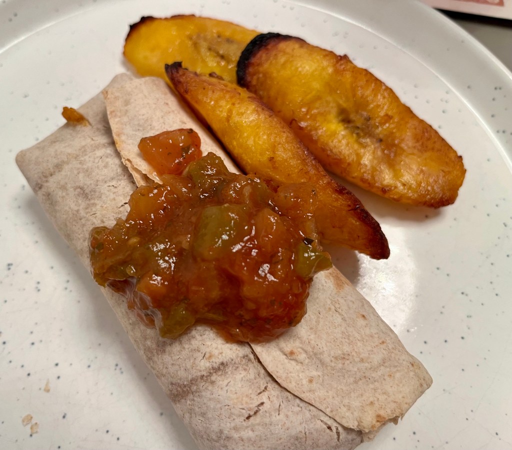 Air-fried store-bought burrito