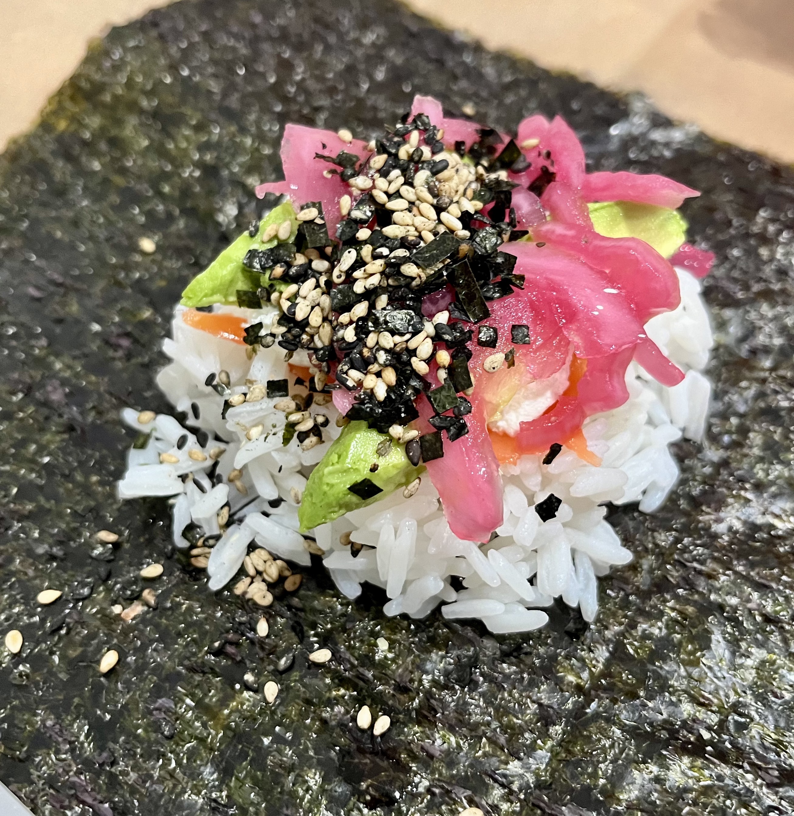 Inside the sushi wrap