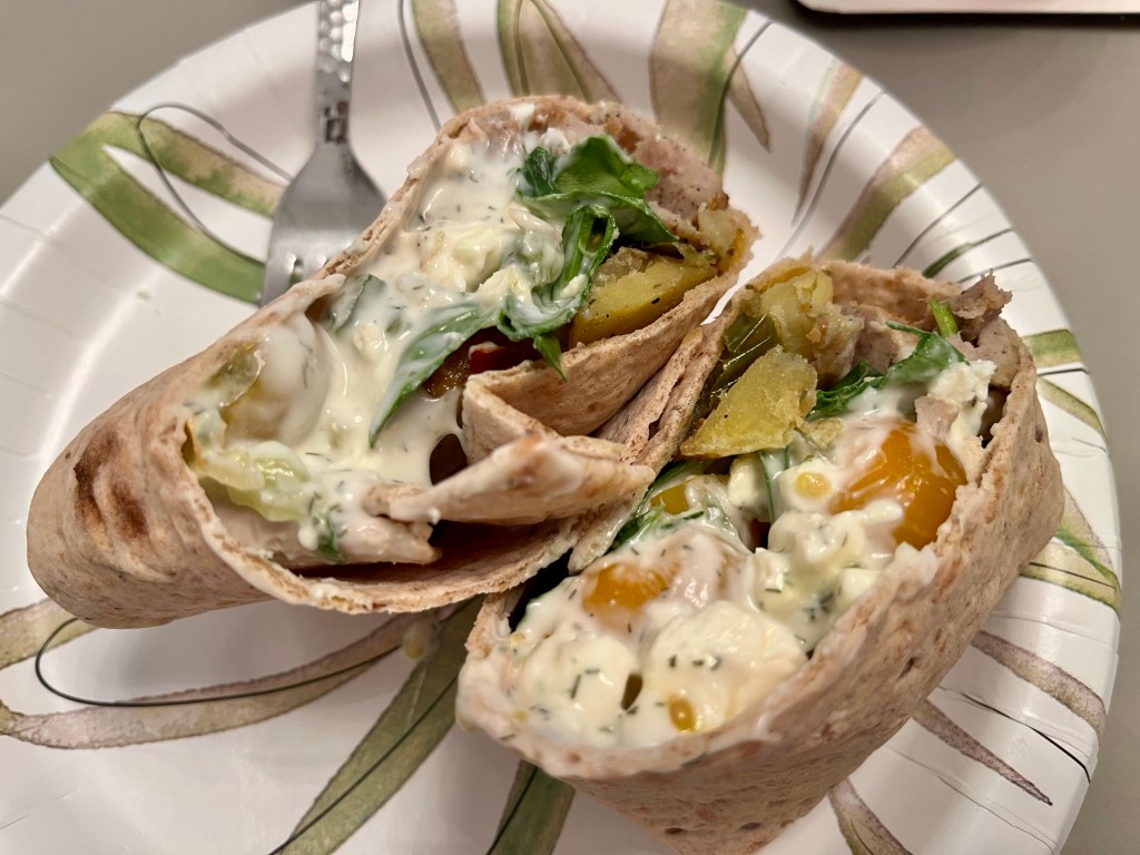 Lavash turkey meatball wrap